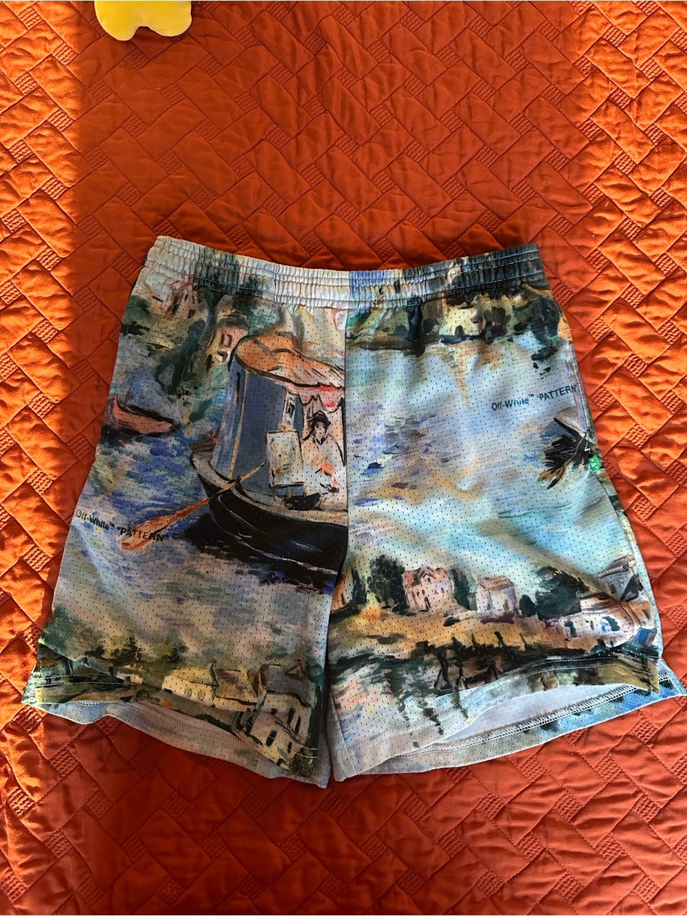 Off-white Virgil Abloh Main Label 2013 Lake Monet Print Shorts Size Small